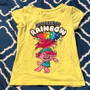 Yellow Kids T-Shirt with Rainbow Design
